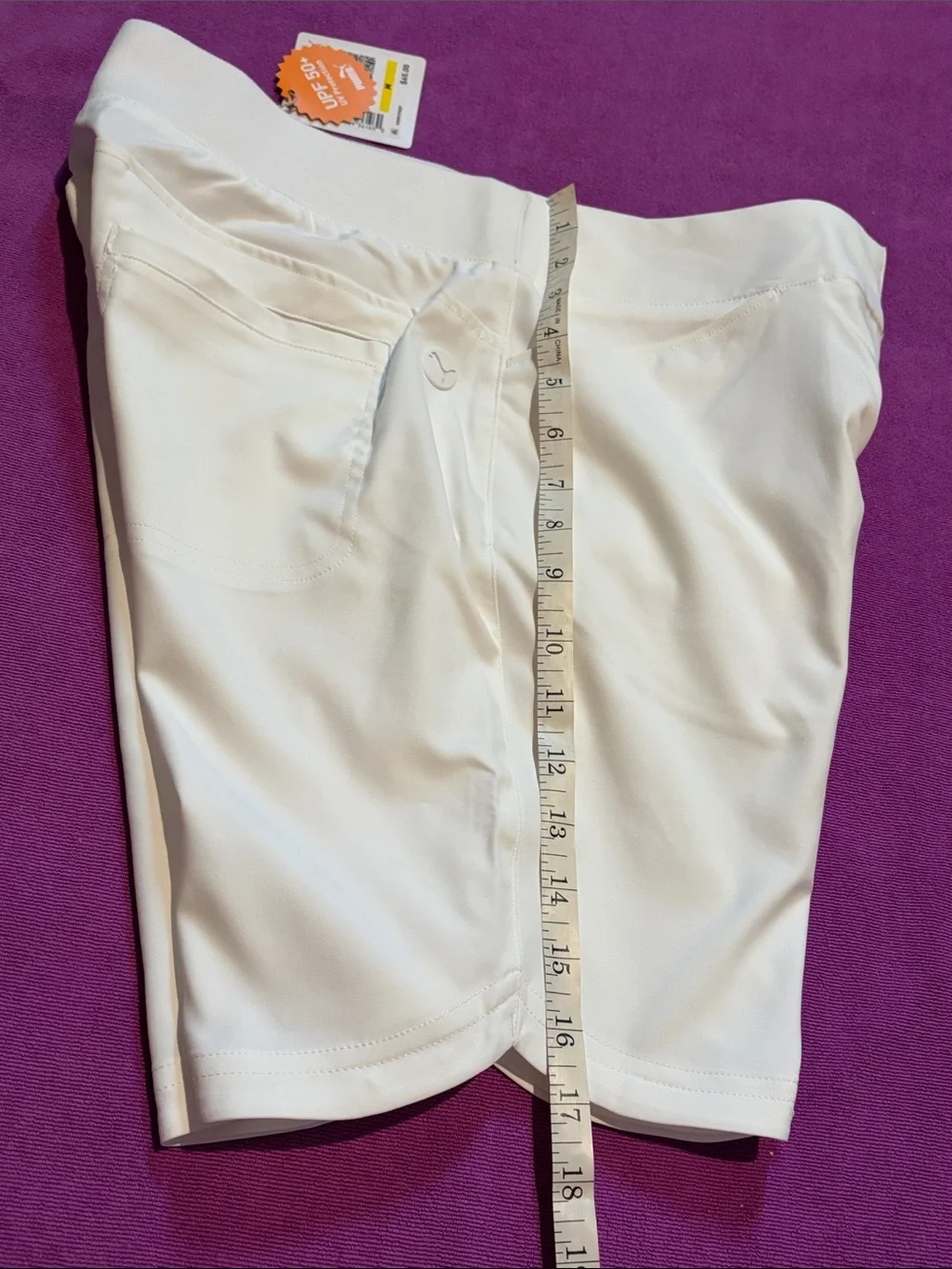 🤍 NWT Puma Women's White 8” Inseam Bermuda/Walking Shorts. Size Medium